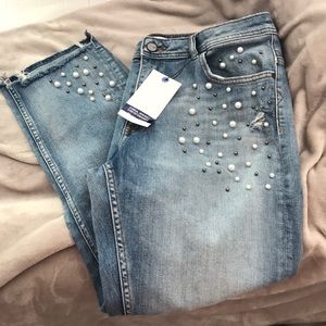 Pearl studded Zara denim jeans